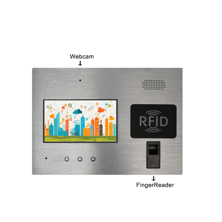 7 inch Touch Panel Computer with RFID/Finger Reader/Face Recognition/Microphone